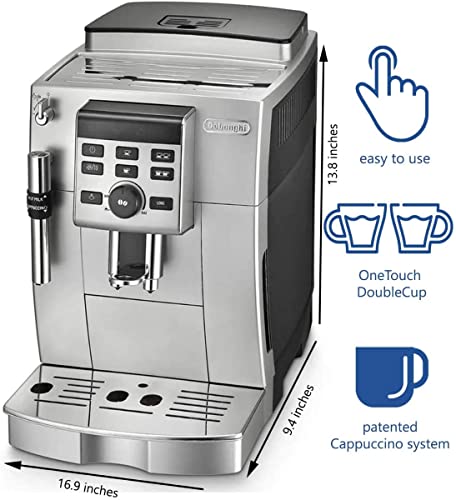 Super Automatic Espresso Machine with Milk Frother, Silver M369