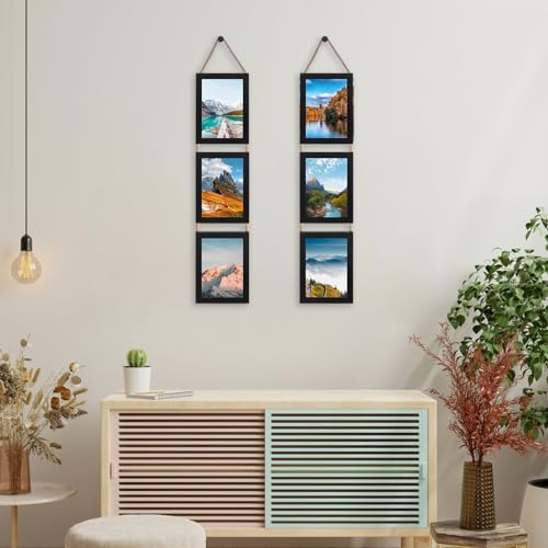 5x7 Collage Picture Frames Black, 3 Openings, Wall Decor, 2 Pack Z74455