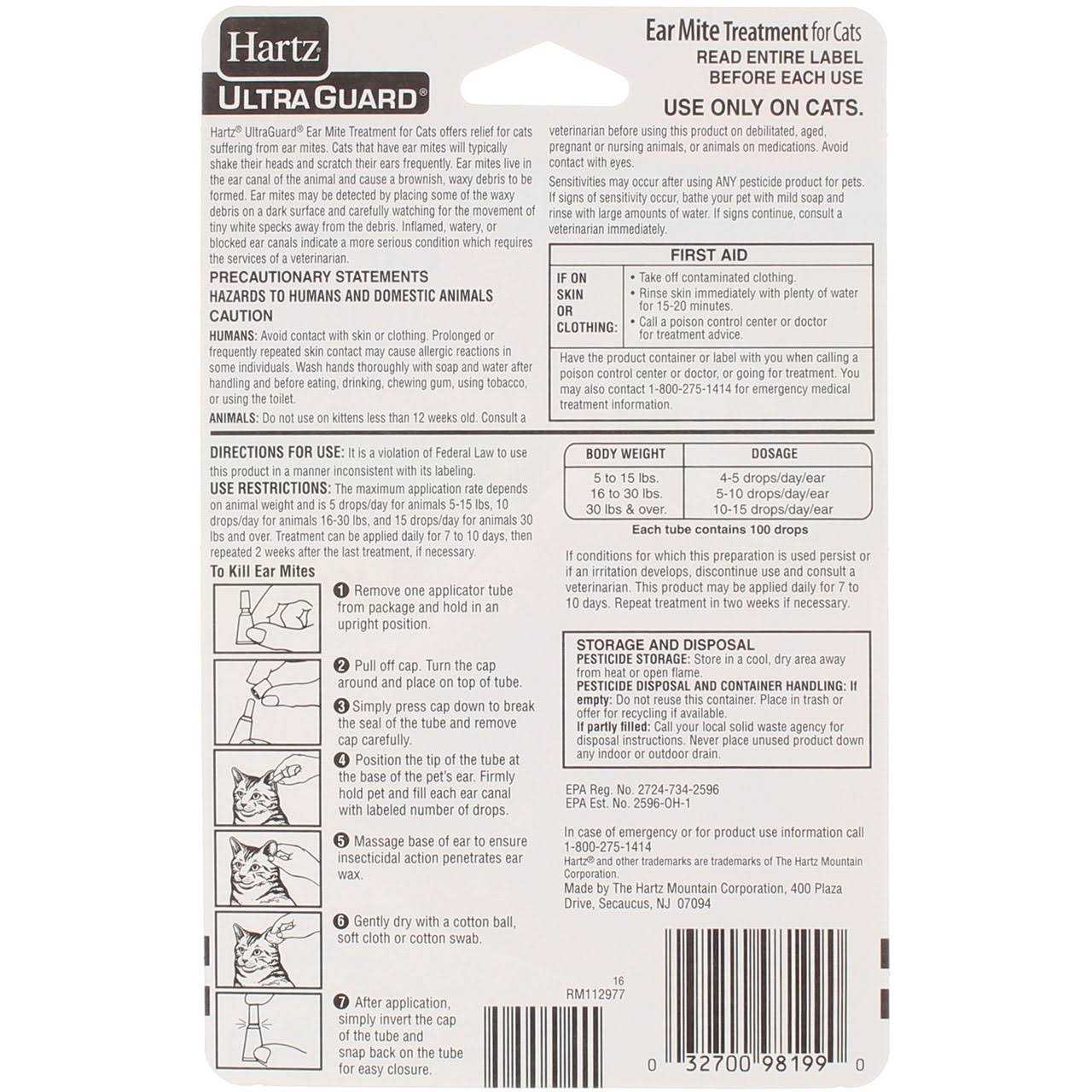 Ear Mite Treatment for Cats D144021