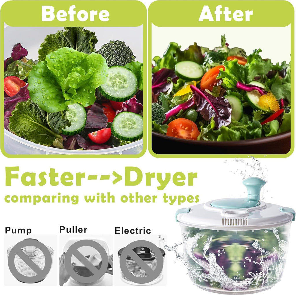 Salad Spinner, 4.8 Qt Large Capacity with Storage Lid, Non-skid Base D1698