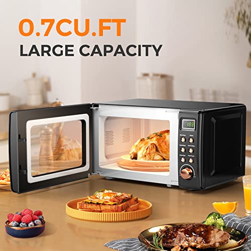 Retro Microwave Oven, 0.7 Cu.ft, 700-Watt, Countertop with Glass Turntable, Green E403353