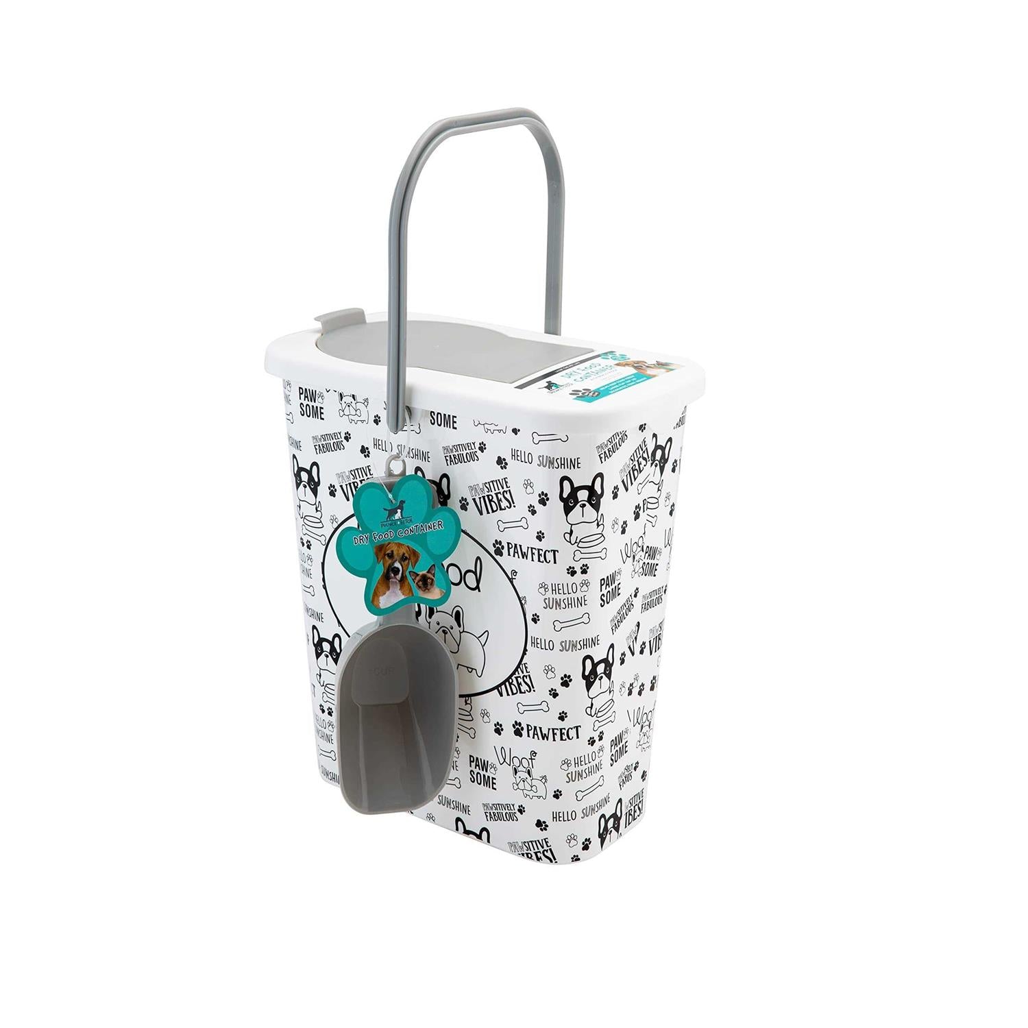 Pounce + Fetch 3 Gallon Dry Food Container with Scooper - Pet Supplies online store