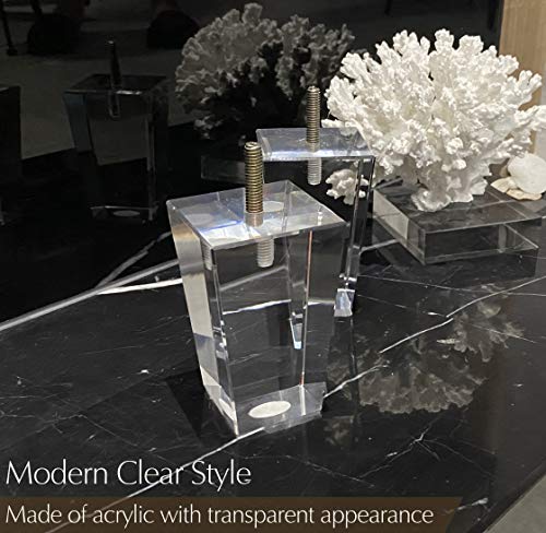 Acrylic Furniture Legs Pack of 4, 4 inch Square Y618