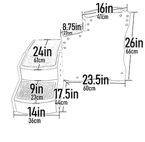 Pet Bed Stair for Cats and Dogs, Adjustable, Washable Carpet Treads D657175