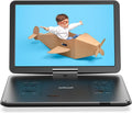 ieGeek 17.5" Portable DVD Player with 15.6" Swivel HD Large Screen, 6 Hrs 5000mAH Rechargeable Battery, High Volume Speaker, Support USB/SD Card/Sync TV, Car Charger, Remote Control, Region-Free