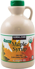 Kirkland Signature Organic Gluten Free 100% Pure, Grade A Amber Rich Maple Syrup - 1 L (33.8 oz)
