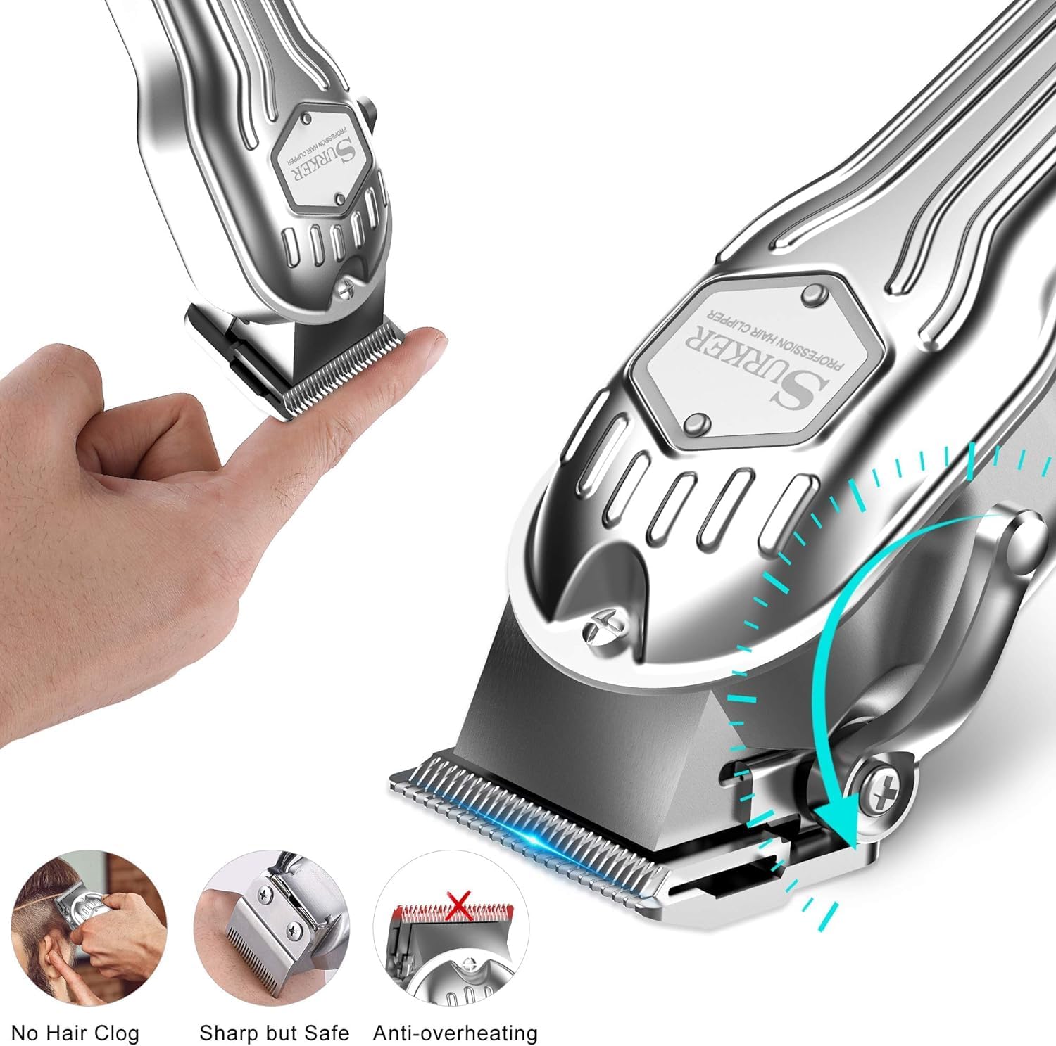 Mens Hair Clippers Cordless Trimmer Professional Haircut Kit with LED Display M1315