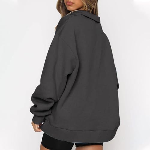 Oversized Half Zip Sweatshirts for Women Casual Long Sleeve D858929