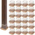 24Pcs Chair Leg Floor Protectors Silicone Chair Leg Covers No Scratches Chair Leg Caps to Reduce Noise Furniture Leg Protectors for Various Chair Legs (Large)