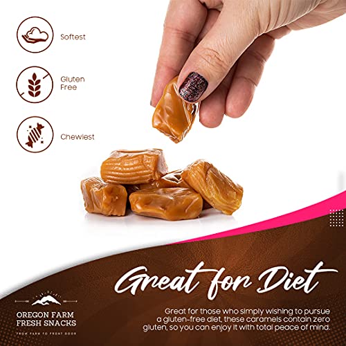 Salted Caramel Gourmet Candy with Sea Salt and Vanilla, Gluten Free, Soft Chewy, Individually Wrapped (16 oz) H68057