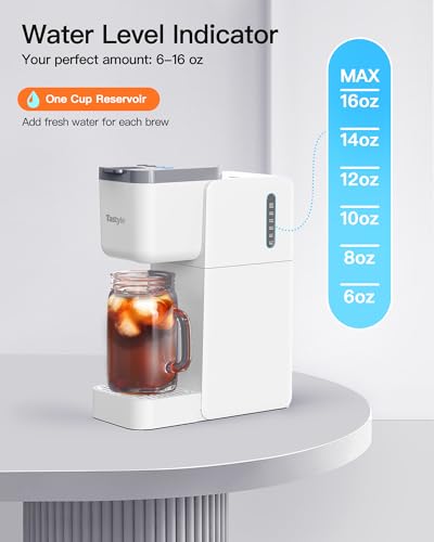 Single Serve Coffee and Tea Maker, 3 in 1 Brewer for K Cup, Grounds and Tea, Hot and Iced, 16oz Reservoir M8265