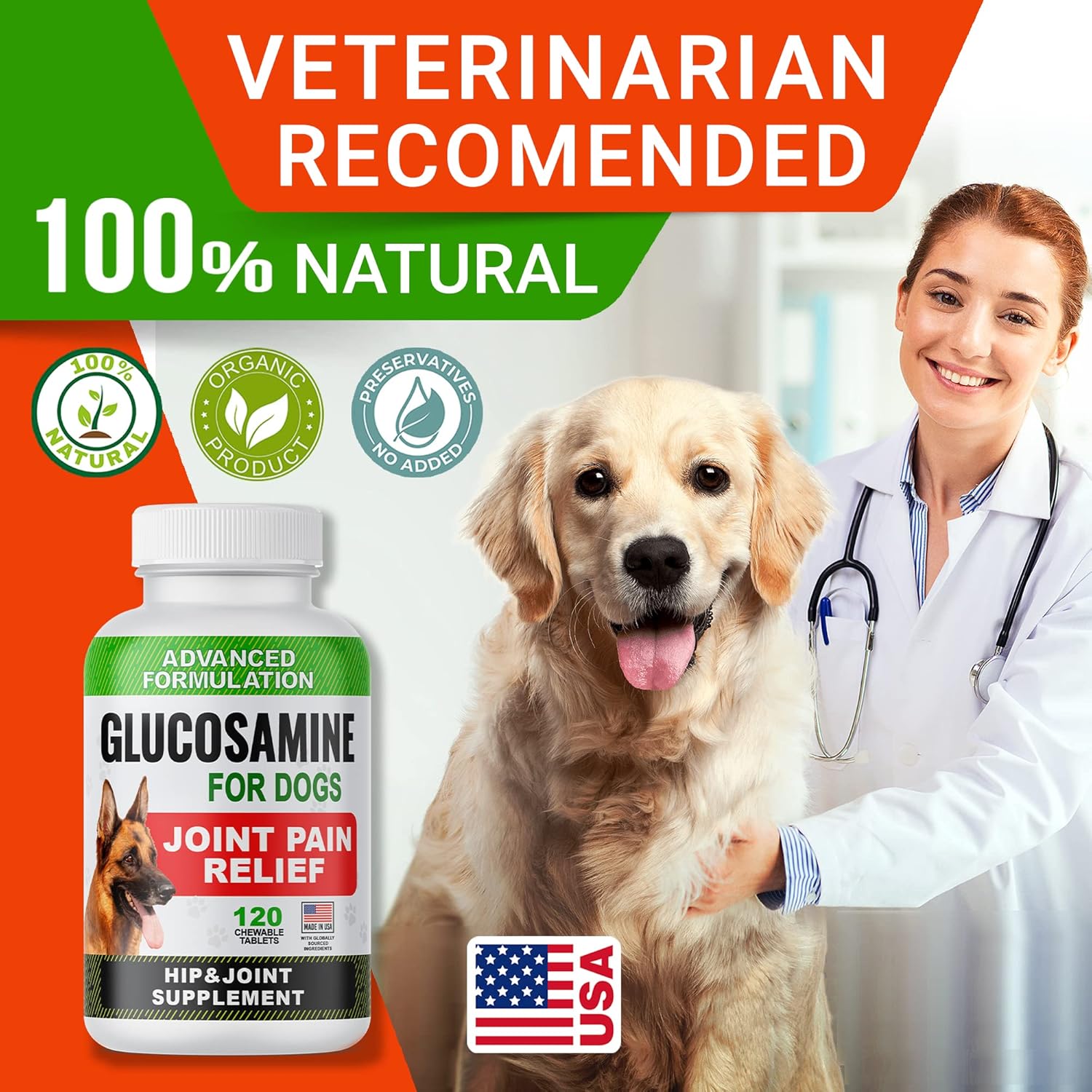 Glucosamine Joint Supplement Chews for Dogs with Omega-3 F47554