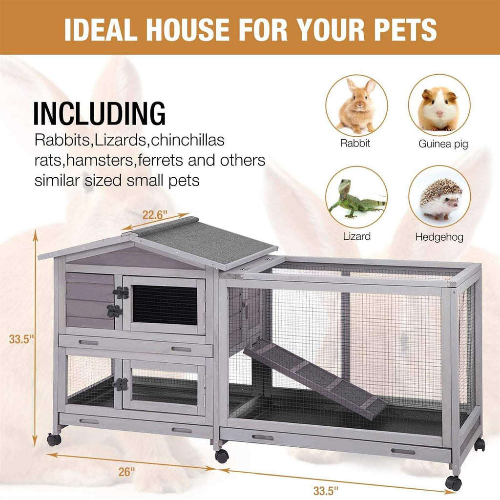 Rabbit Hutch with Waterproof Roof and Pull Out Tray P3186