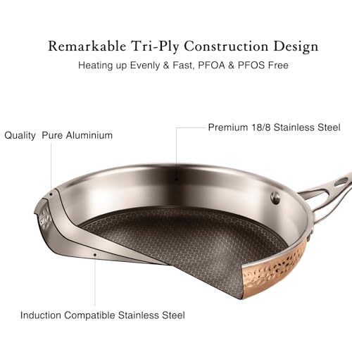 Hammered Stainless Steel Cookware Set, 5 Piece, Oven Safe N830