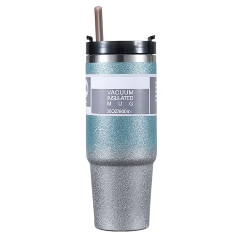 Stanley Tumbler, Double Layer Stainless Steel Insulated Mug with Lid, Gradient Color Travel Mug, Stanley Cup for Home, Office or Car (pink orchid)