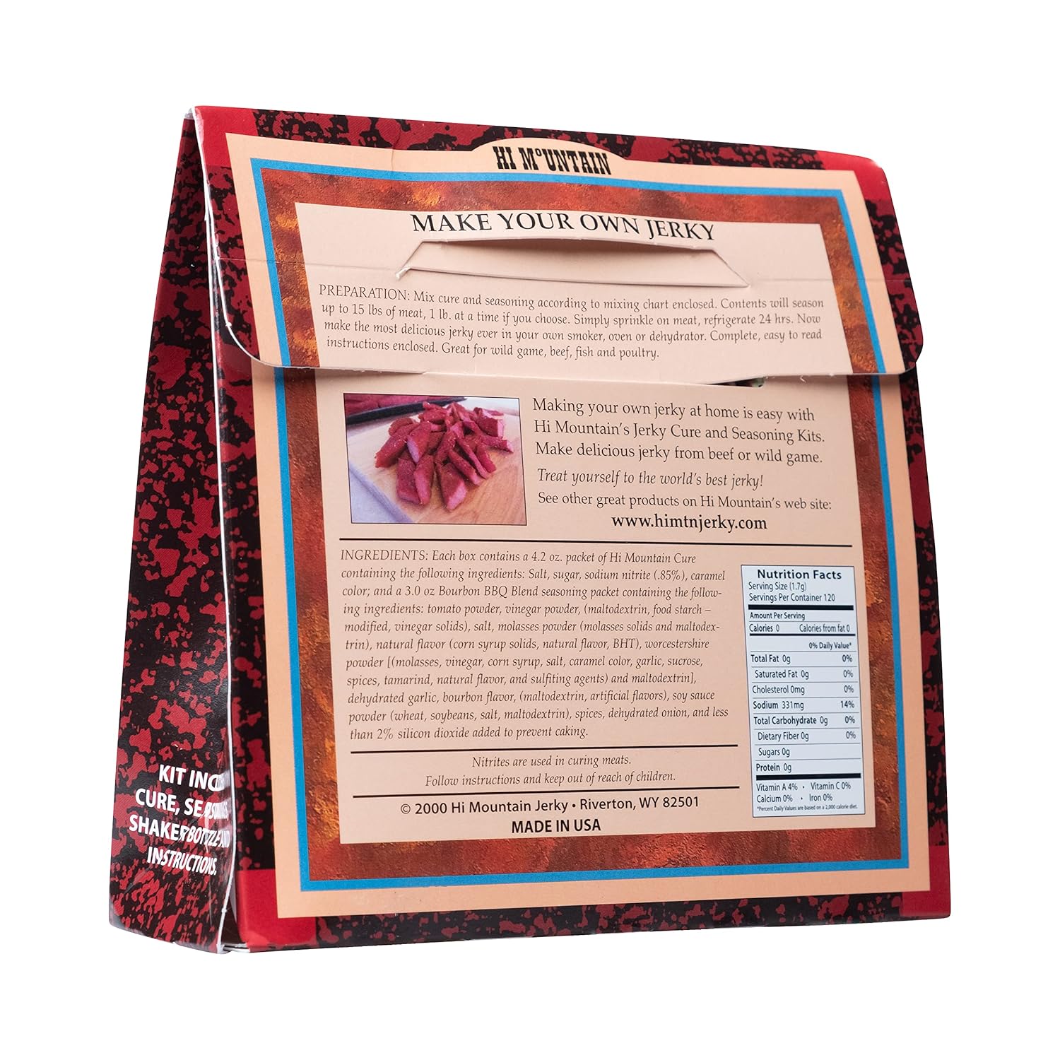 Jerky Seasoning and Cure Kit, Bourbon BBQ Blend, for Beef, Deer, Elk & Venison, 15 lbs E569