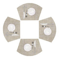 SHACOS Round Table Placemats Wedge Placemat Set of 4 Non Slip Heat Resistant Woven Vinyl Metallic Golden Table Mats Wipe Clean Indoor Outdoor (4, Gold)