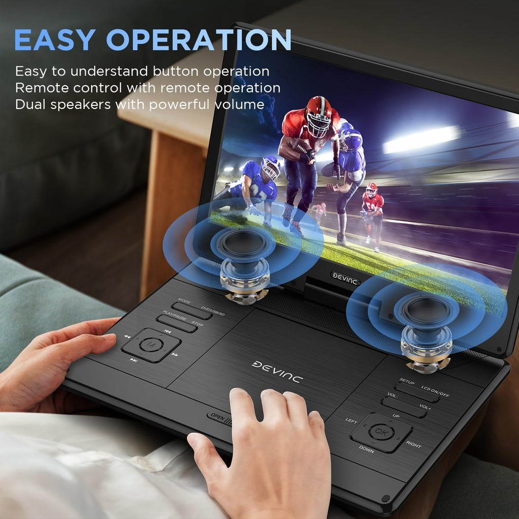 Portable DVD Player with 14.1" HD Screen, USB/SD Support, 6H Battery G979960