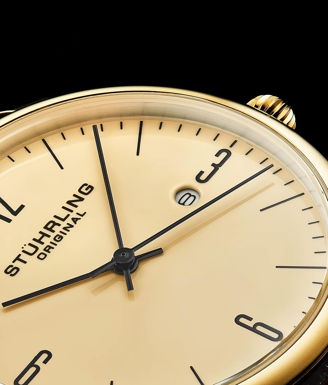 Men's Watch with Calfskin Leather Strap, Analog Dial with Date V846966