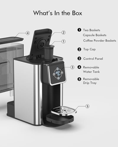 Single Serve Coffee Maker for K-pods, Ground Coffee, and Loose Leaf Tea H6360