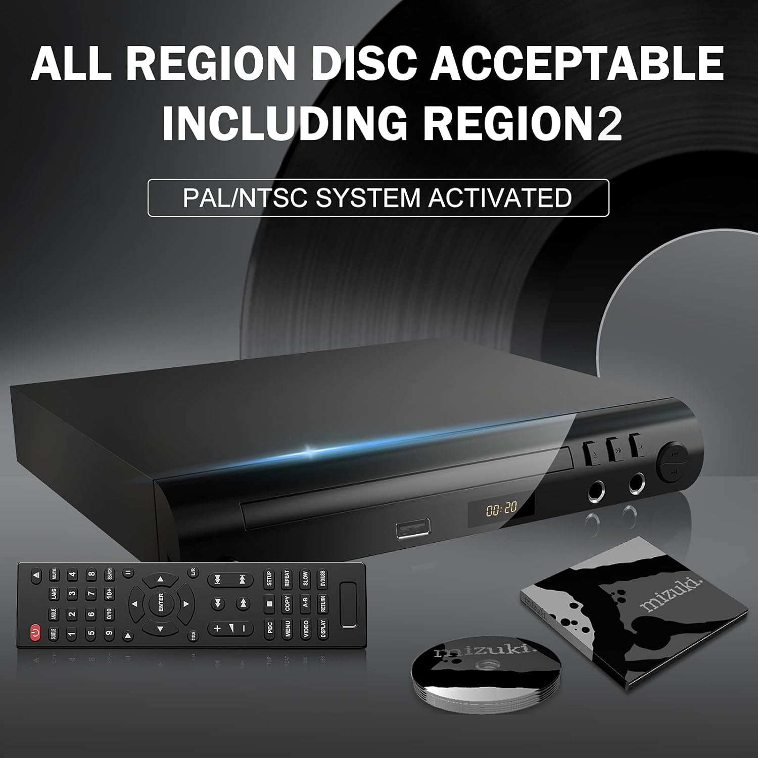 DVD Player for TV, HDMI & RCA Output, USB Input, Region Free O12676