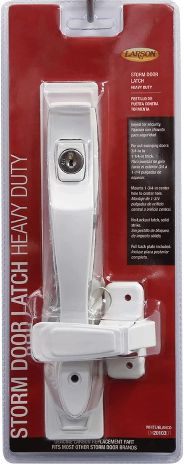 Larson Certified Storm Door Push-Button Heavy-Duty Latch with Key Handle Set
