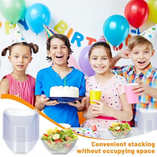 50 Pack Disposable Clear Plastic Serving Bowls 8 oz for Party R95846