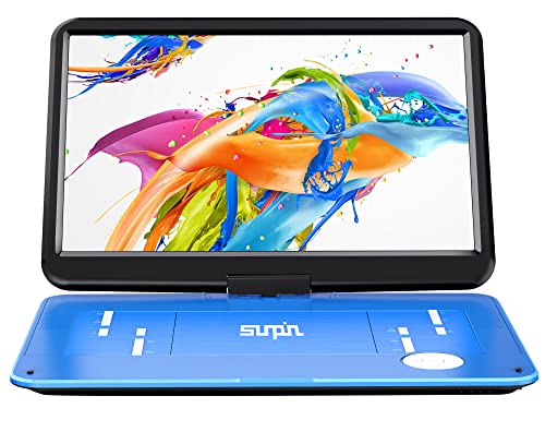 SUNPIN 17.9" Portable DVD Player with 15.6" Large HD Swivel Screen, 6 Hours Rechargeable Battery CD Player Support AV in&Out/USB/SD Card/Sync TV, Region-Free DVD Player with Remote Controller, Black