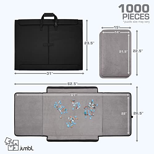 1500-Piece Puzzle Caddy with Non-Slip Felt Surface and Removable Trays F253