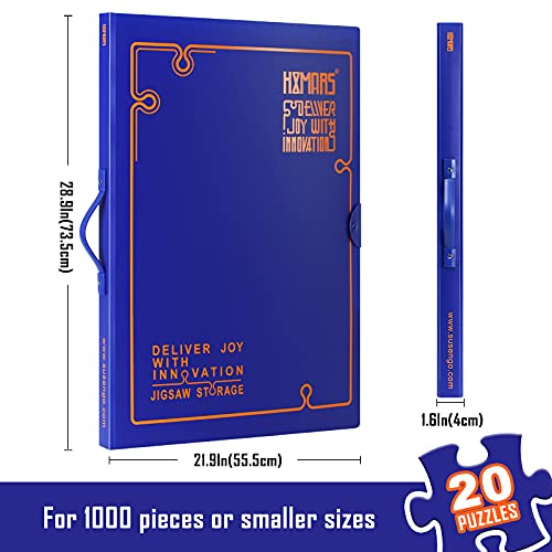 Puzzle Storage Folder for 1000-Piece Jigsaw Puzzles, 20 Pockets, Portable Organizer U64585