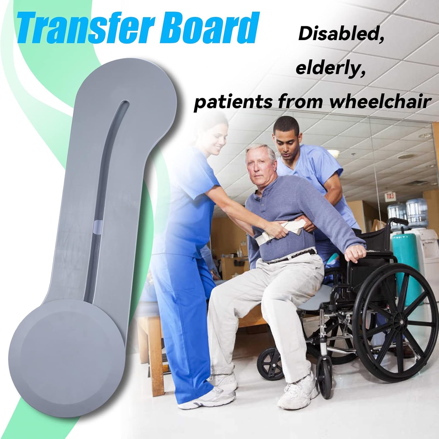 Sliding Board to Wheelchair Transfer for Disabled Patient, Gray R621