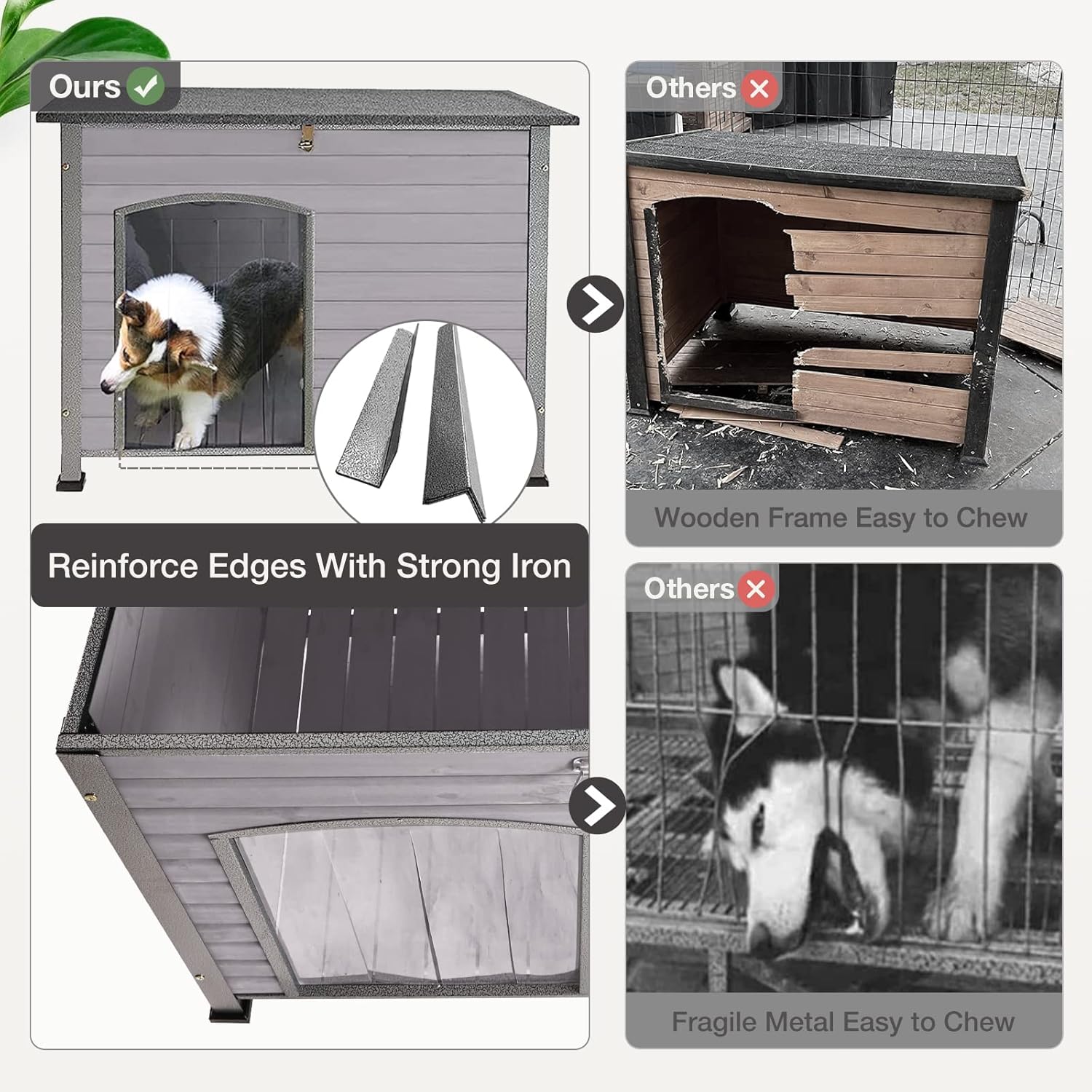 Outdoor Insulated Dog House with Waterproof Roof A60090