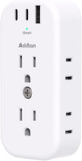 Outlet Extender Multi Plug Adapter - Addtam Electrical 6 Outlet Splitter with 3 USB Wall Charger (2 USB-C Ports), Wall Surge Protector Plug Expander for Cruise, Travel, Home, Office, Dorm Essentials