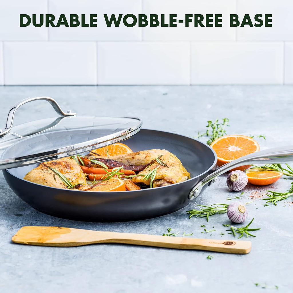 Healthy Ceramic Nonstick 10 Inch Frying Pan with Lid B486