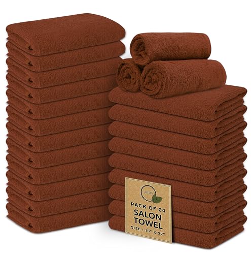 Softolle 100% Cotton Ring Spun Salon Towels – Bulk Pack of Hand Towels – Not Bleach Proof 16x27 Inches White Towels – Used As Spa Towels, Hair Towel, Facial Towels, Gym Towel & Hand Towel