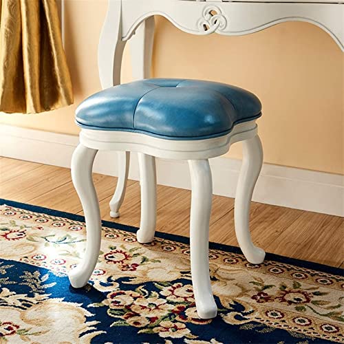 Upholstered Vanity Stool with Solid Wood Frame Q553
