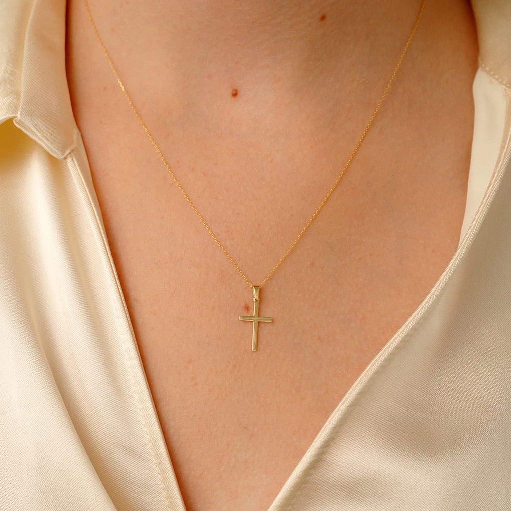14k Solid Gold Cross Necklace for Women R865662