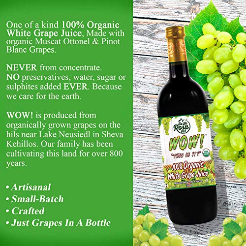 Red Grape Juice, Organic, No Sugar Added, 25.4 oz Glass Bottle (Pack of 2) A25609