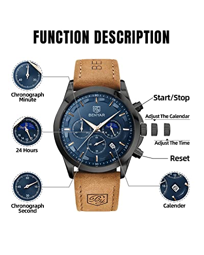 Men's Analog Quartz Chronograph Watch with Stainless Steel Bracelet C716