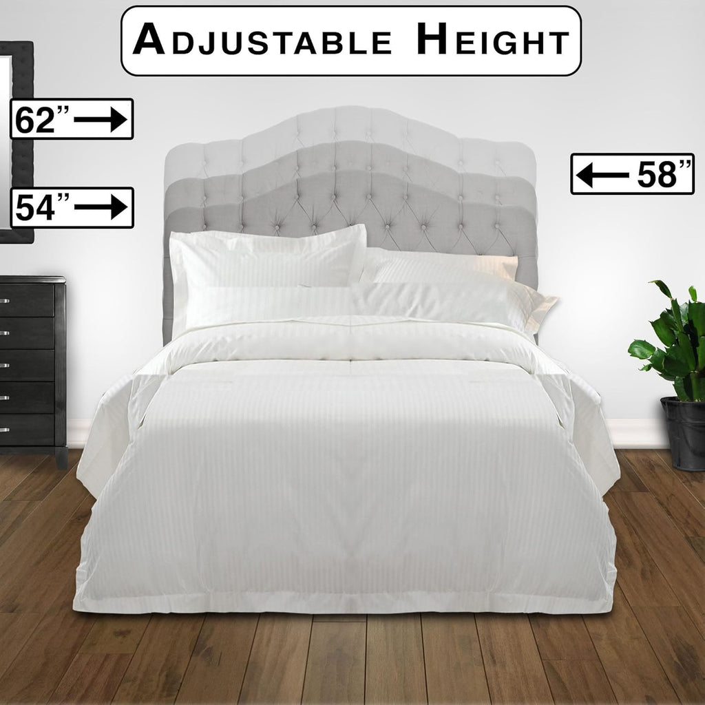 Upholstered Adjustable Headboard Panel with Button-Tufted Design - Twin V6885