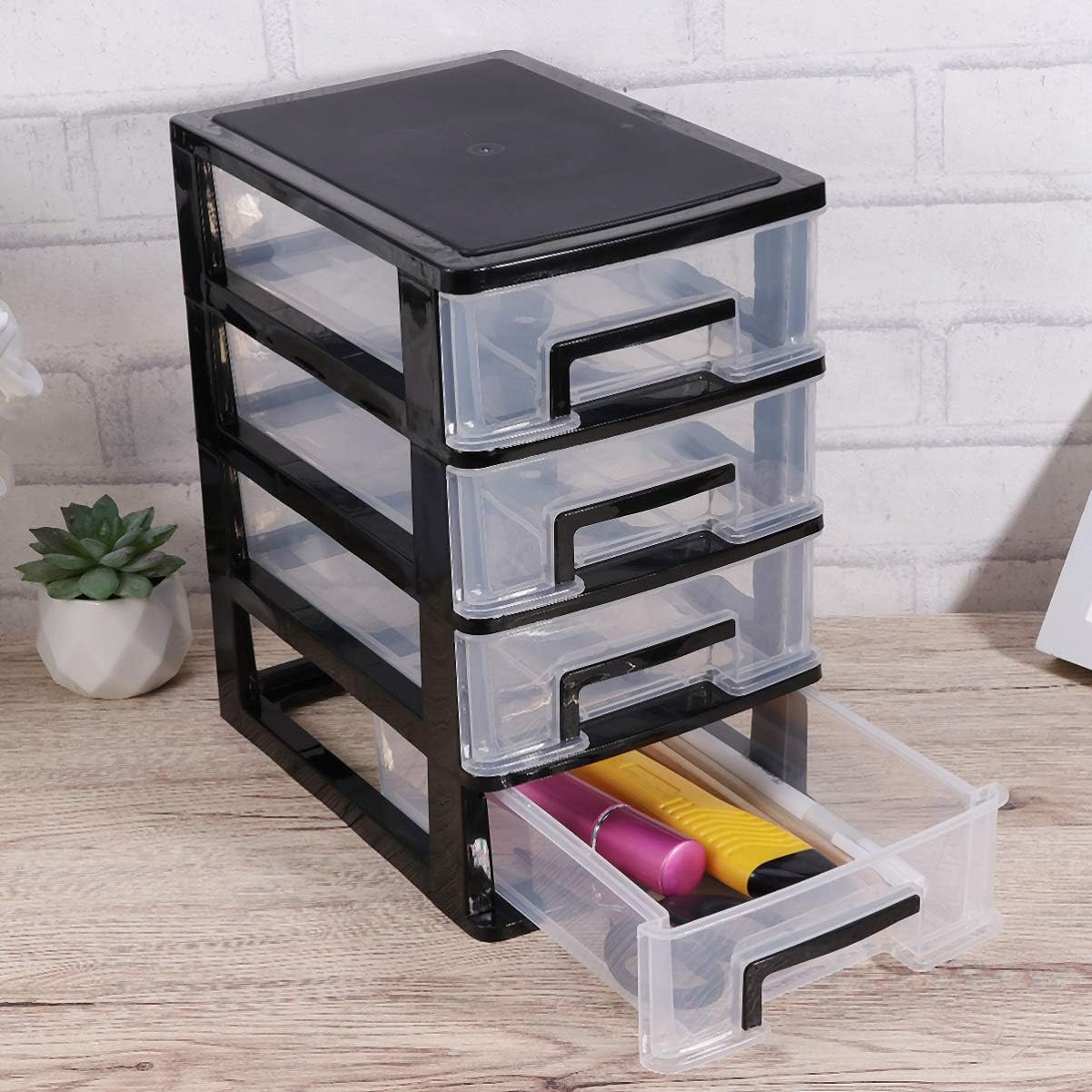 4 Layer Plastic Drawer Cabinet for Office Bedroom Home J414