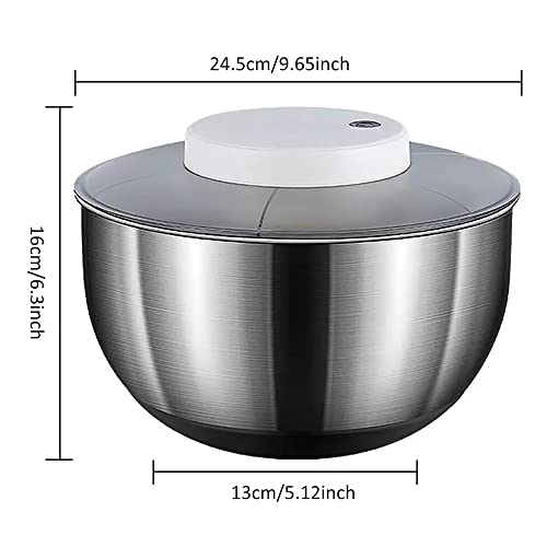 Automatic Electric Salad Spinner, 5L Type-C Rechargeable, Stainless Steel G75686