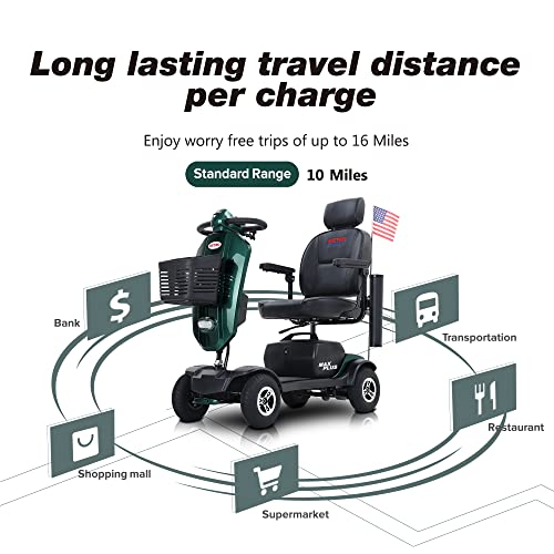 Electric Mobility Scooter for Adults and Seniors, 4-Wheel, 300 lbs Capacity, Lightweight Folding for Travel Z673704