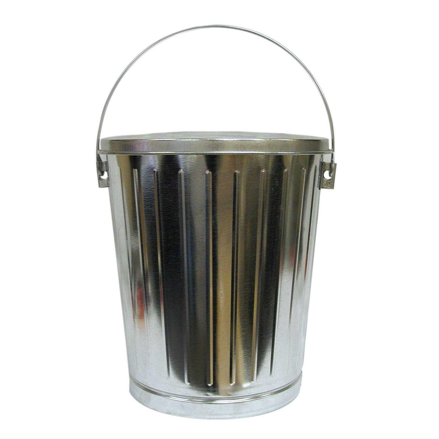 Galvanized Steel Seed Can with Locking Lid Q320571