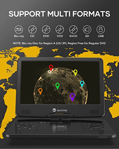 Portable Blu-ray DVD Player with 14.1" 1080P HD Swivel Screen D712