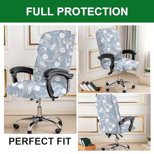 Stretch Office Chair Cover with Zipper, Universal Desk Chair Slipcover B18004