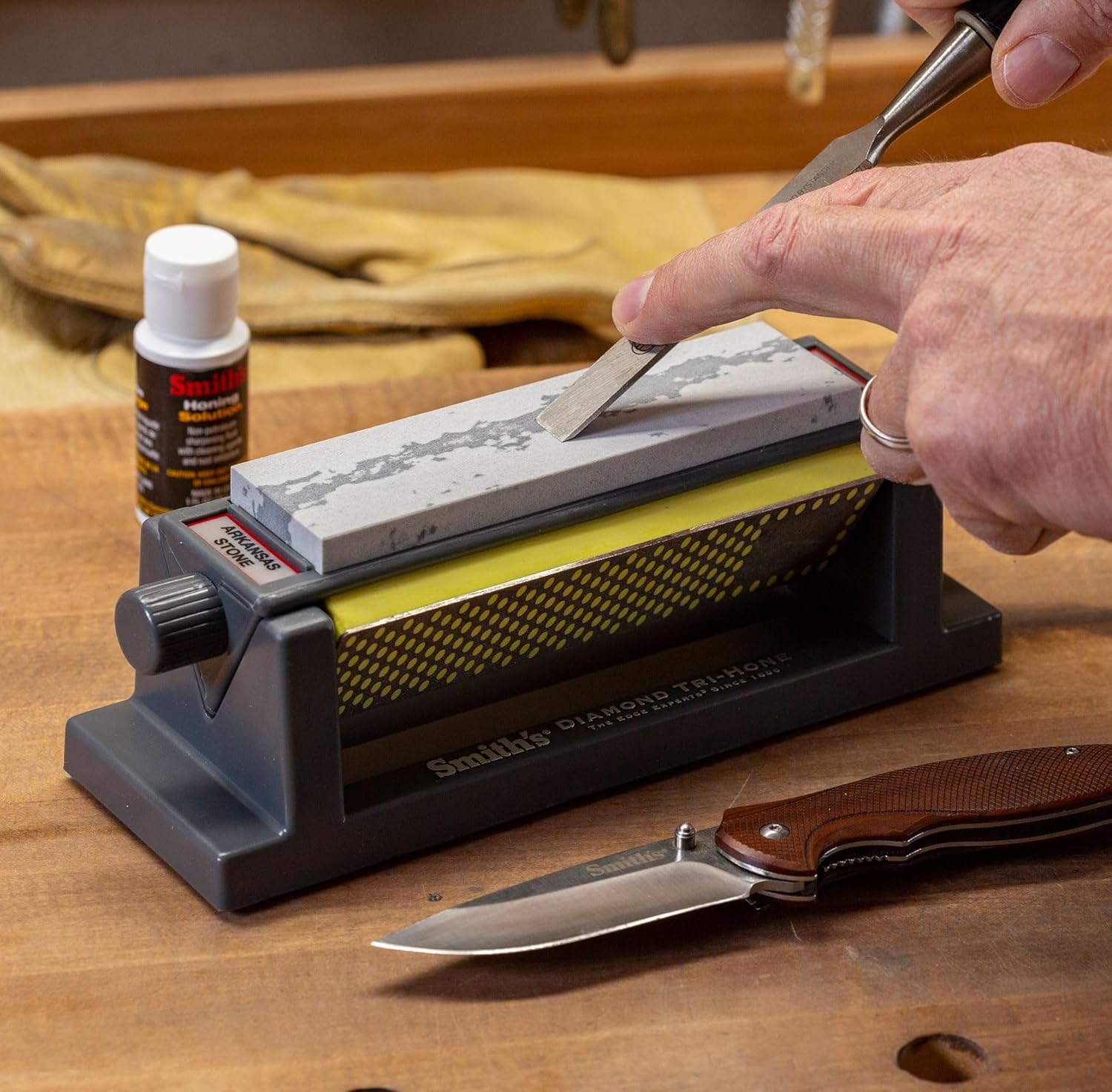 6" Diamond Tri-Hone Stone Sharpening System - Fine, Natural & Coarse Stones E22837