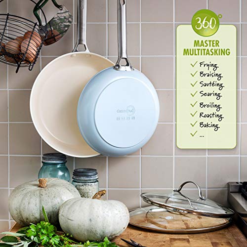 Hard Anodized Ceramic Nonstick Frying Pan Skillet Set, 8 and 10 Inch, PFAS-Free, Dishwasher Safe P851181