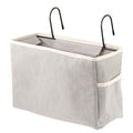 Bedside Storage Organizer Holder Container Hanging Organizer for Dorm Bed Rails Organizing Tablet Magazine Holder (Black) (Grey)