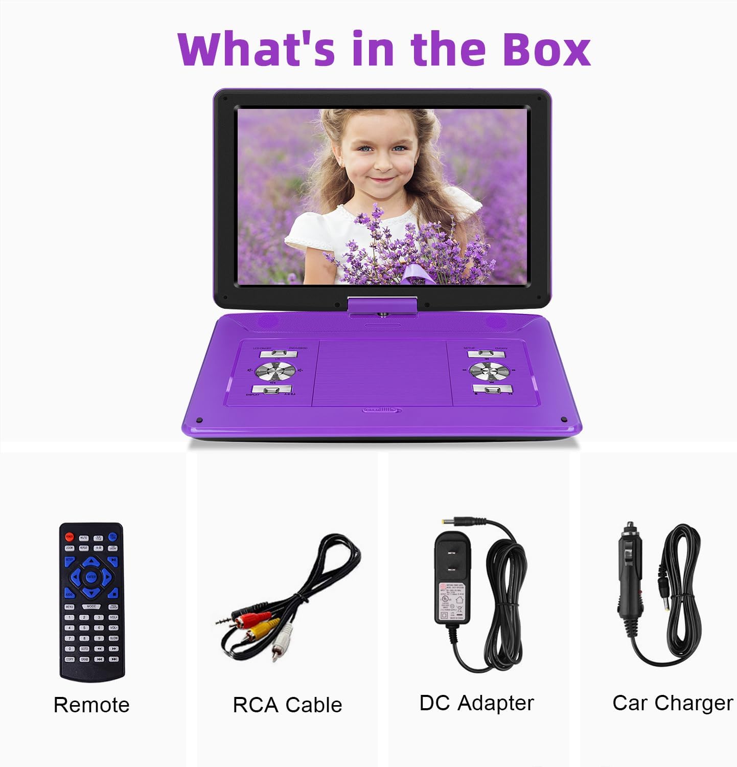 Portable DVD Player with 15.6" HD Screen, 6-Hour Battery, USB/SD Card Support K393